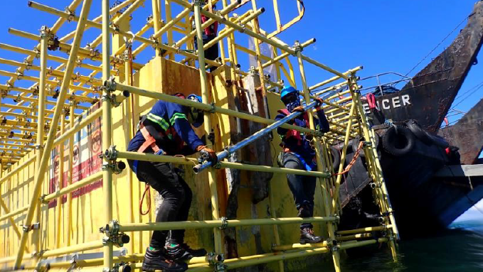 Rehabilitation of Two (2) Nos Breasting Dolphins - Erection of Scaffolding